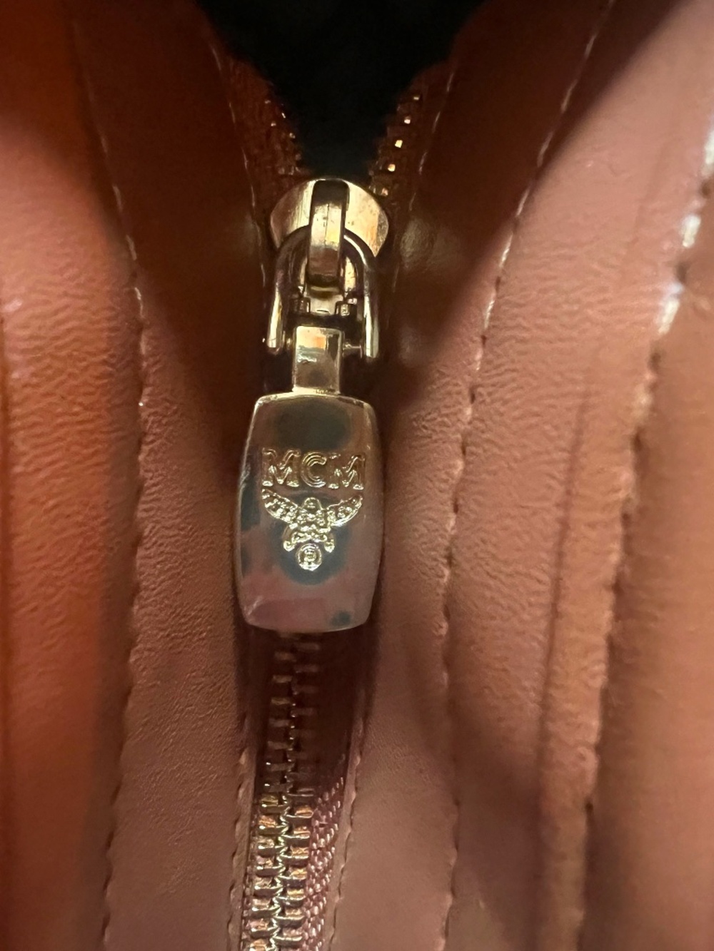 MCM Anya Cognac Visetos Mini Tote Crossbody Bag - Picture 8 of 16